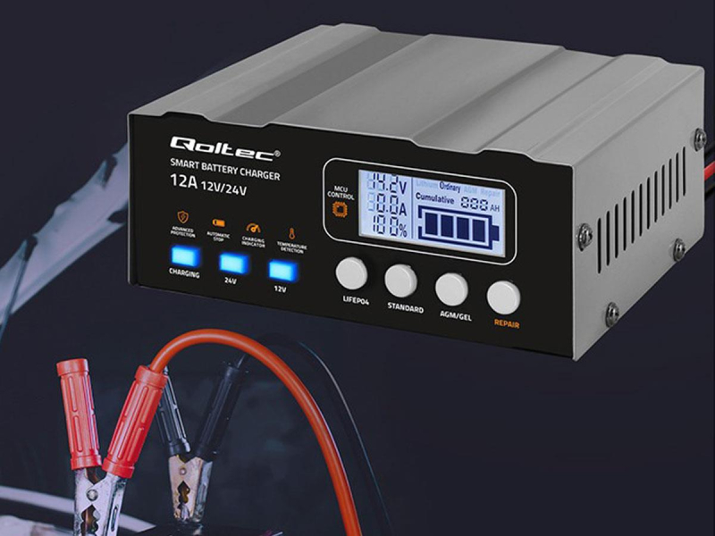 Qoltec Inteligentna ładowarka AGM GEL 12V/24V, Funkcja naprawy