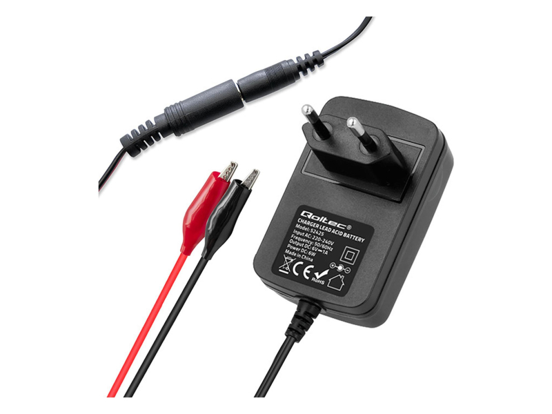 Qoltec Automatyczna ładowarka STD AGM GEL 12V 1A, Prostownik 6W