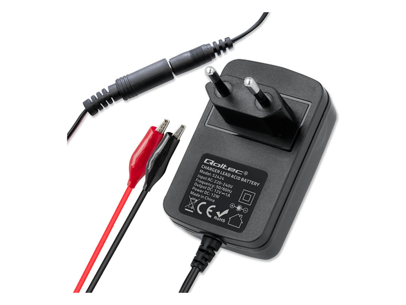 Qoltec Automatyczna ładowarka STD AGM GEL 12V 1A, Prostownik 12W