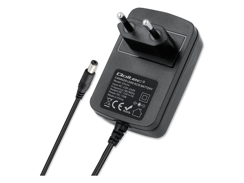 Qoltec Automatyczna ładowarka STD AGM GEL 12V 1A, Prostownik 12W