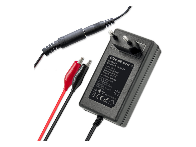 Qoltec Automatyczna ładowarka STD AGM GEL 6V/12V 1,5A, Prostownik