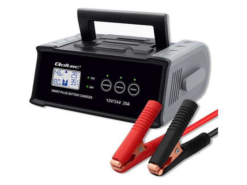 Qoltec Inteligentna ładowarka STD AGM GEL 12V/24V 25A