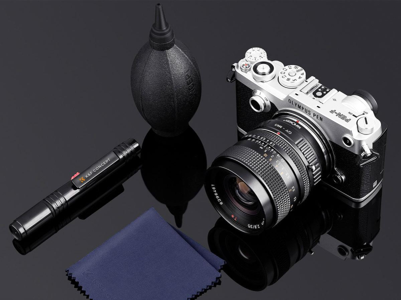 K&F Concept Zestaw czyszczący 3w1 - gruszka, mikrofibra, piórko fotograf