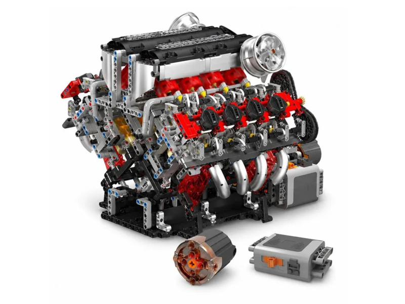 Mould King Klocki konstrukcyjne Silnik V8 F488 z napędem 2718 el. zesta