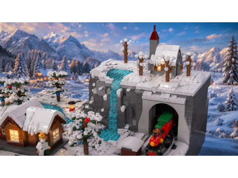 Mould King Klocki konstrukcyjne Świąteczny pociąg Wonderland 4232 el.