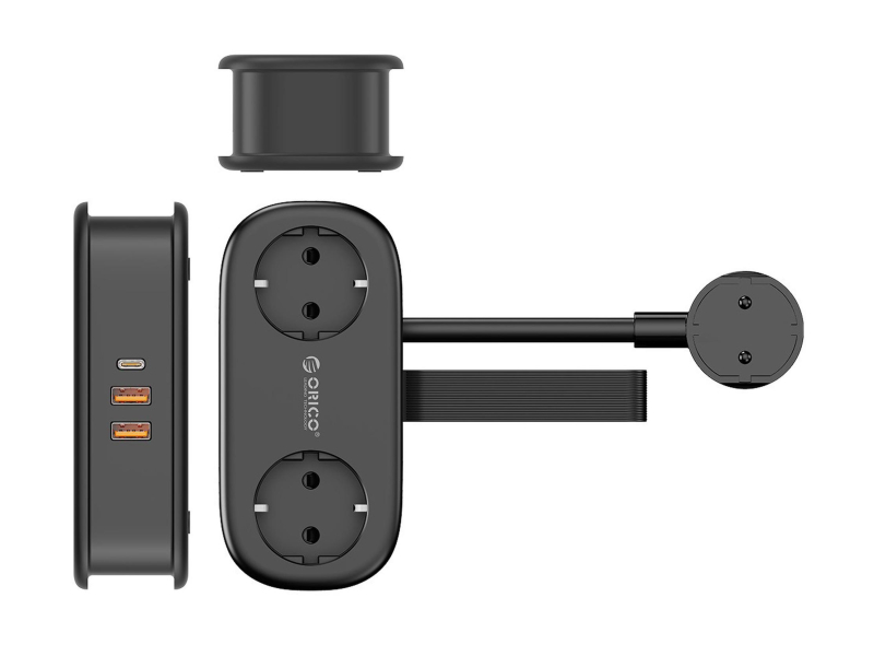 Orico Listwa zasilająca 2xSchuko, 2xUSB-A, USB-C, 1,5m , czarna