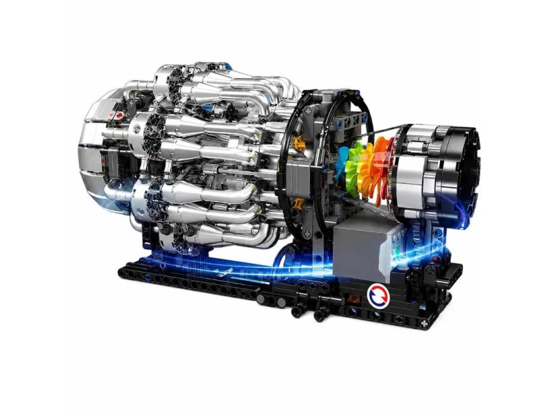 Mould King Klocki konstrukcyjne Mechaniczny model silnika turboodrzutow