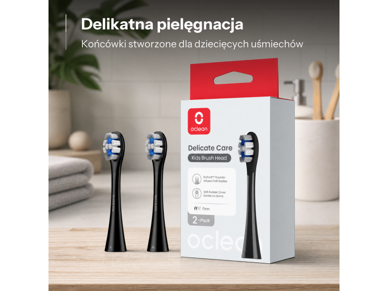 Oclean Oclean Końcówki do szczoteczki X Kids P3K8 (czarne, 2 szt.)