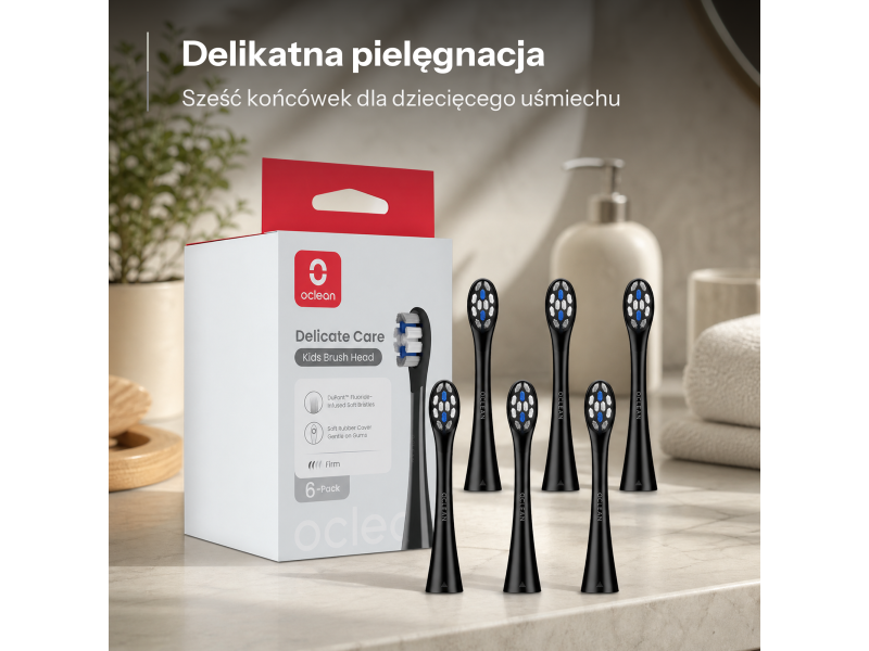 Oclean Oclean Końcówki do szczoteczki X Kids P3K8 (czarne, 6 szt.)