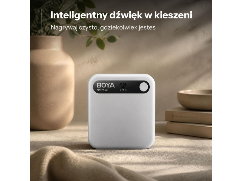 Boya Dyktafon AI Notra Srebrny