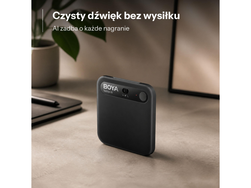 Boya Dyktafon AI Notra Czarny