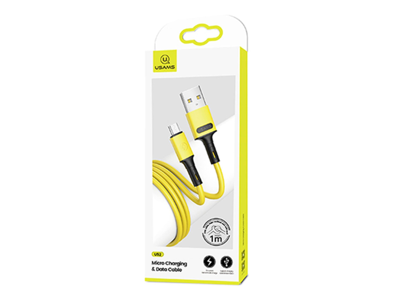 USAMS Kabel U52 microUSB 2A Fast Charge 1m żółty