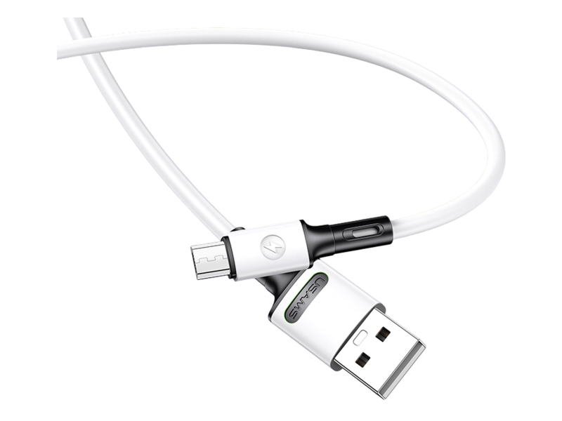 USAMS Kabel U52 microUSB 2A Fast Charge 1m biały SJ435USB01