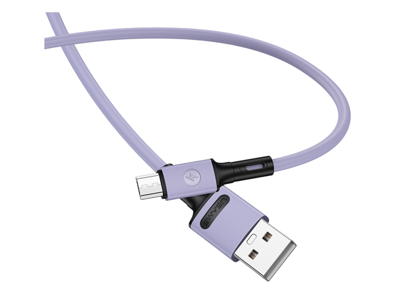 USAMS Kabel U52 microUSB 2A Fast Charge 1m purpurowy SJ435USB04