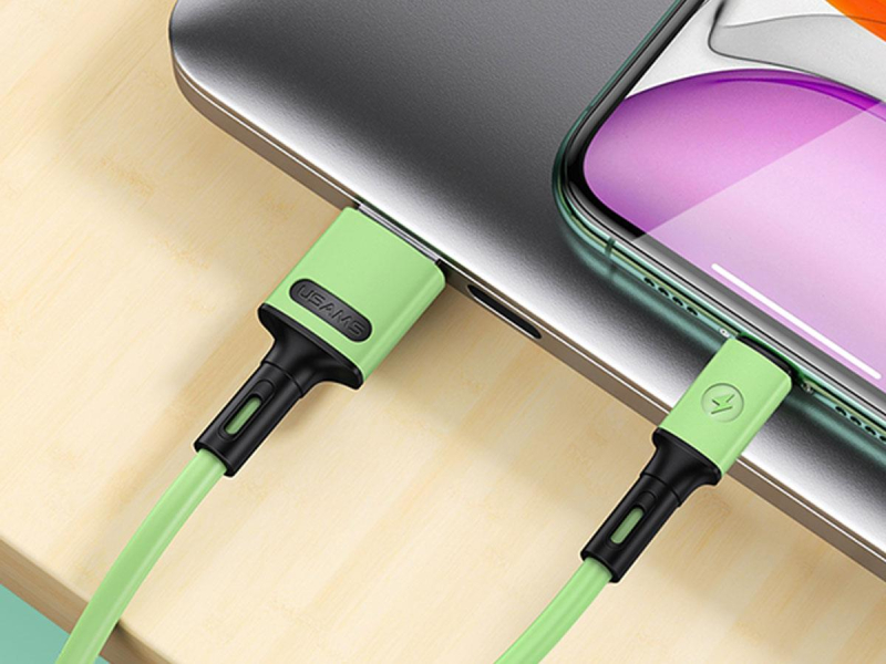 USAMS Kabel U52 microUSB 2A Fast Charge 1m zielony