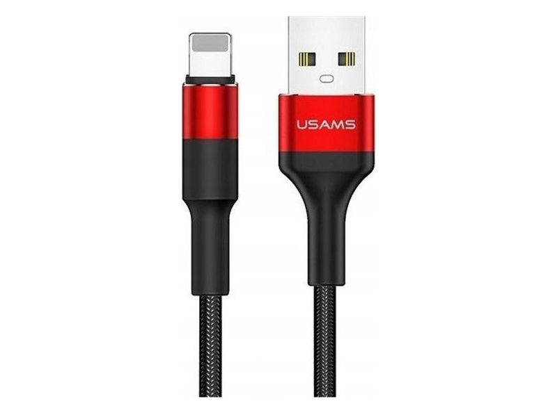 USAMS Kabel pleciony U5 2A lightning czerwony 1,2m