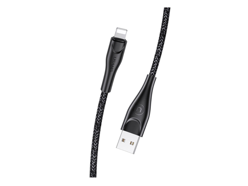 USAMS Kabel pleciony U41 lightning 3m 2A czarny