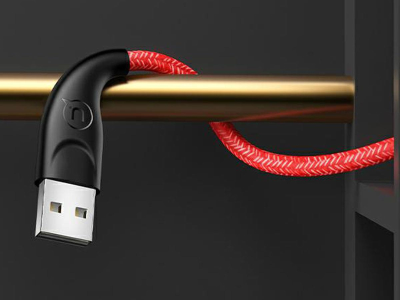 USAMS Kabel pleciony U41 lightning 3m 2A czerwony