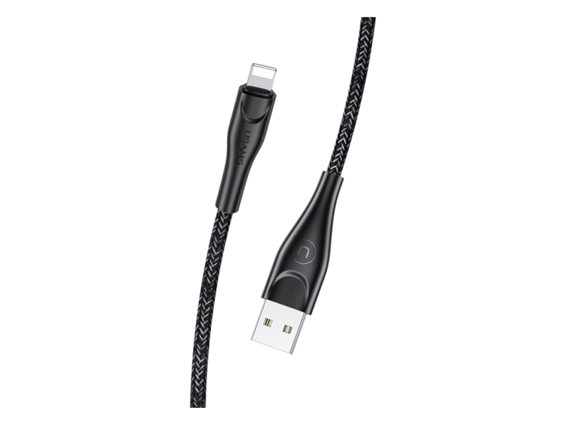 USAMS Kabel pleciony lightning 1m 2A czarny
