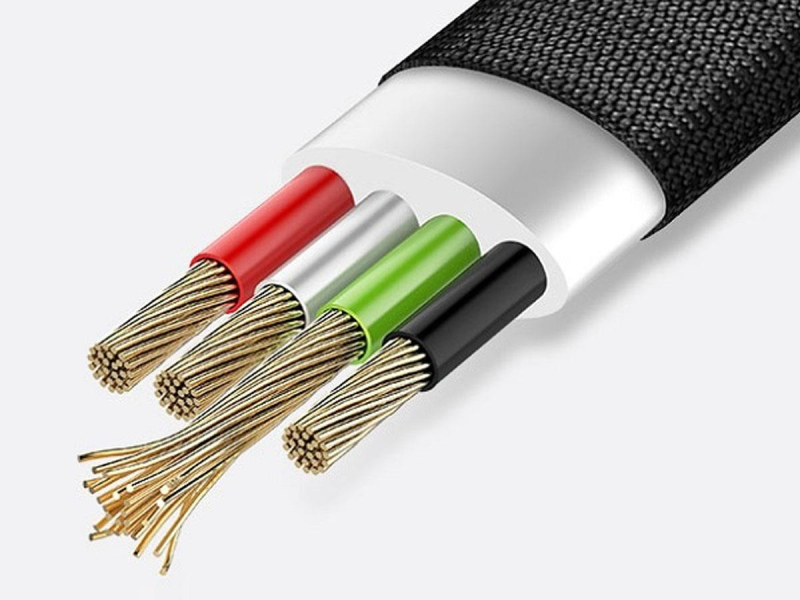 USAMS Kabel pleciony U-Light USB-C czerwony