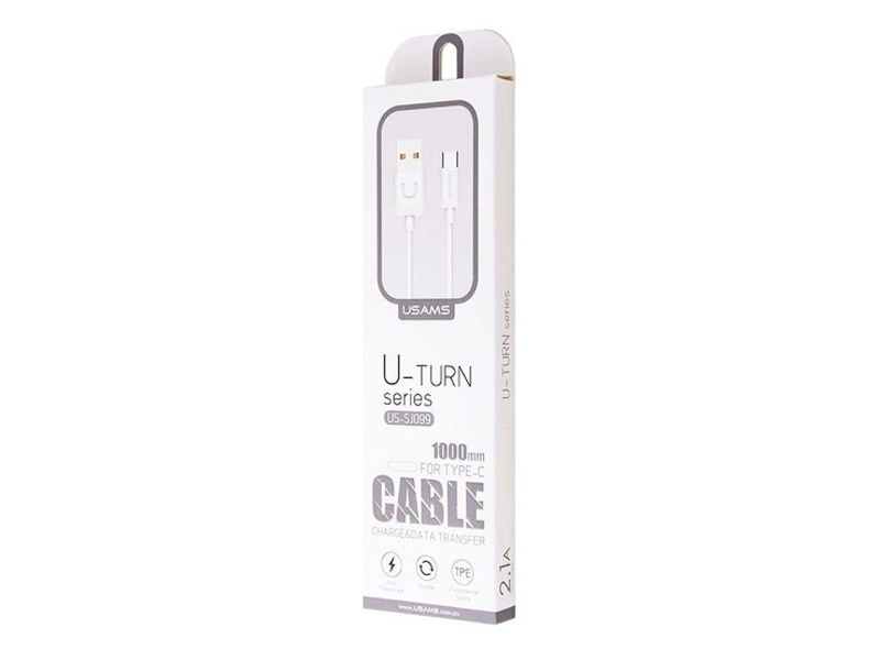 USAMS Kabel U-Turn USB-C 1m biały