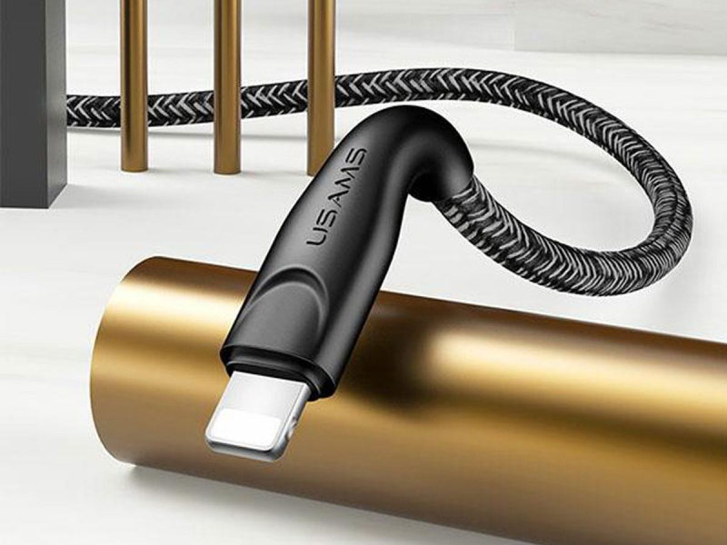 USAMS Kabel pleciony U41 lightning 1m 2A czerwony Fast Charge