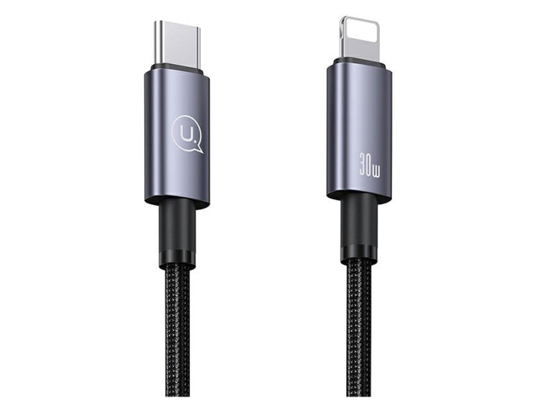 USAMS  Kabel USB-C na Lightning 30W 0,25m Fast Charging stalowy