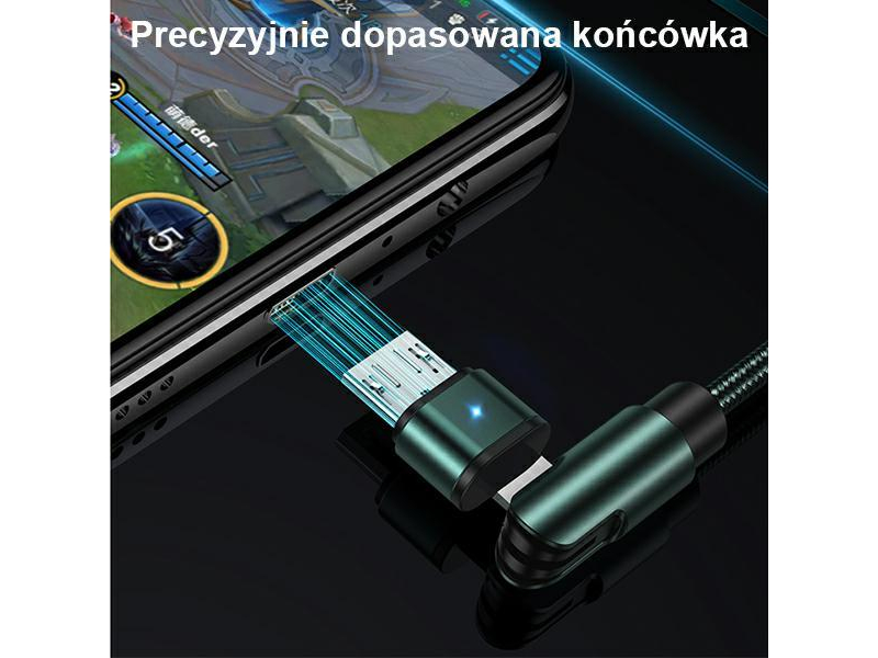 USAMS Kabel pleciony obrotowy U60 2A microUSB czarny