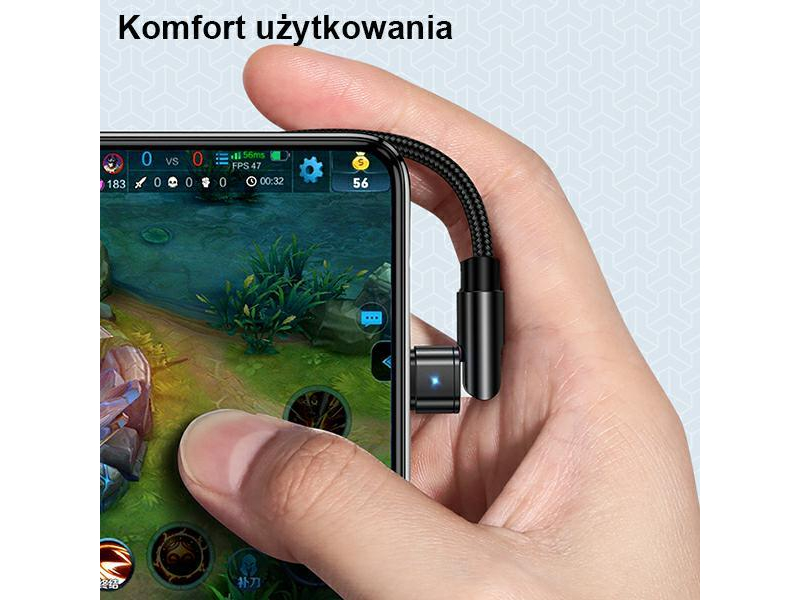 USAMS Kabel pleciony obrotowy U60 2A microUSB czarny