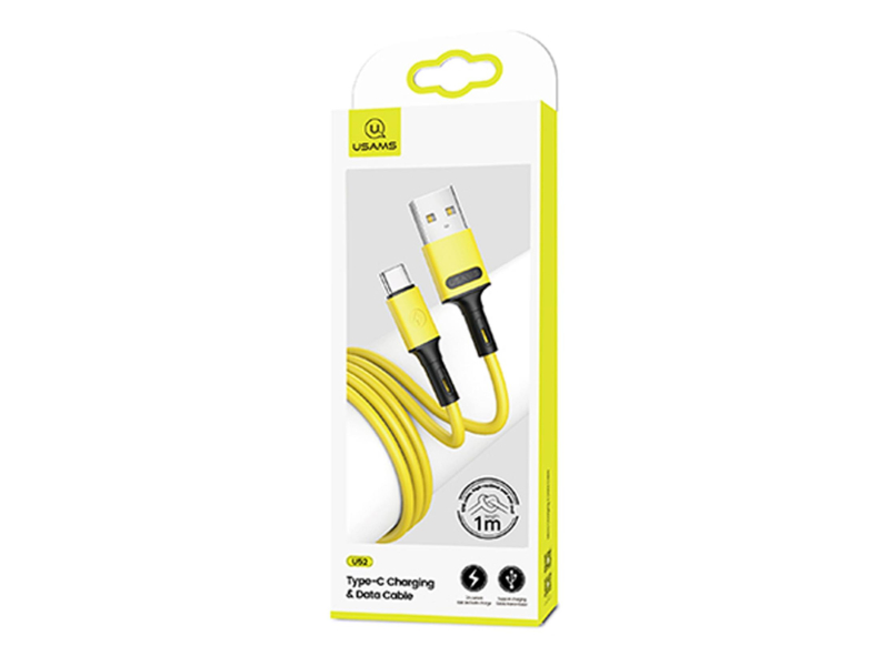 USAMS Kabel U52 USB-C 2A Fast Charge 1m żółty SJ436USB03