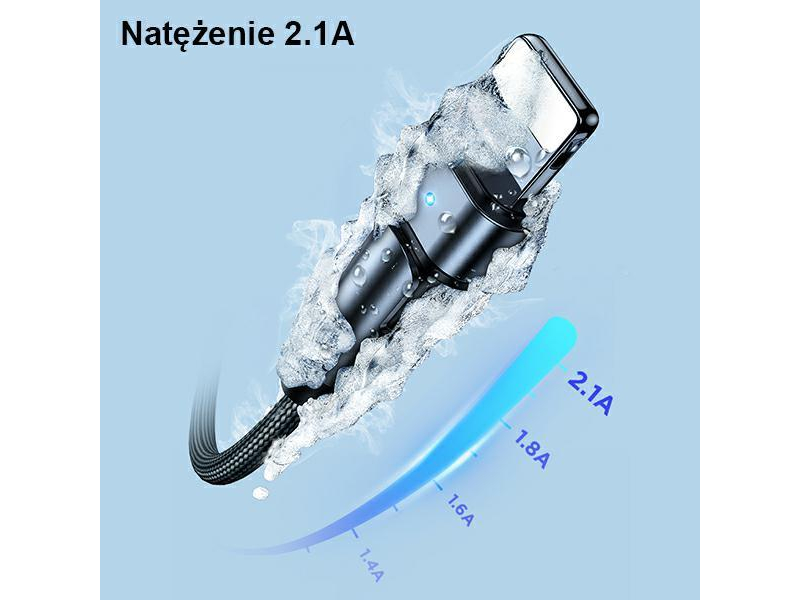 USAMS Kabel pleciony obrotowy U60 2A Lightning zielony