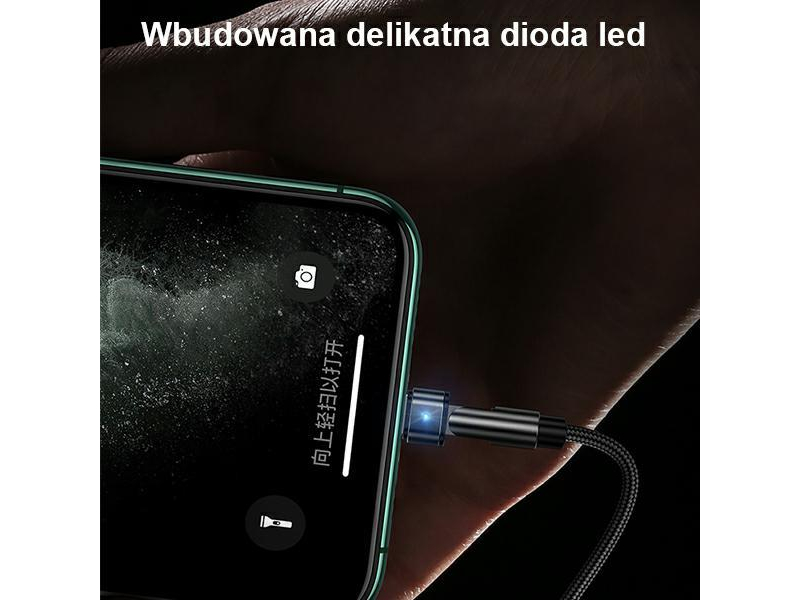 USAMS Kabel pleciony obrotowy U60 2A Lightning zielony