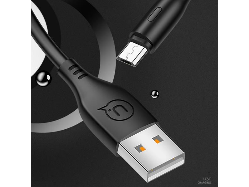 USAMS Kabel U18 microUSB 2A Fast Charge 1m czarny