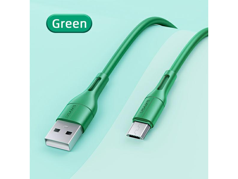 USAMS Kabel U68 microUSB 2A Fast Charge 1m zielony SJ502USB04
