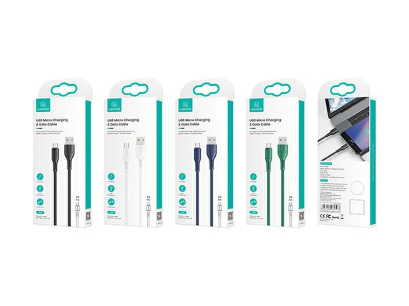 USAMS Kabel U68 microUSB 2A Fast Charge 1m zielony SJ502USB04