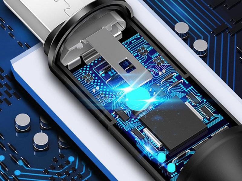 USAMS Kabel pleciony U5 2A micro USB czerwony