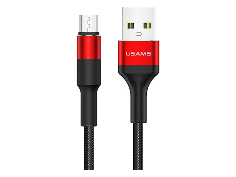 USAMS Kabel pleciony U5 2A micro USB czerwony