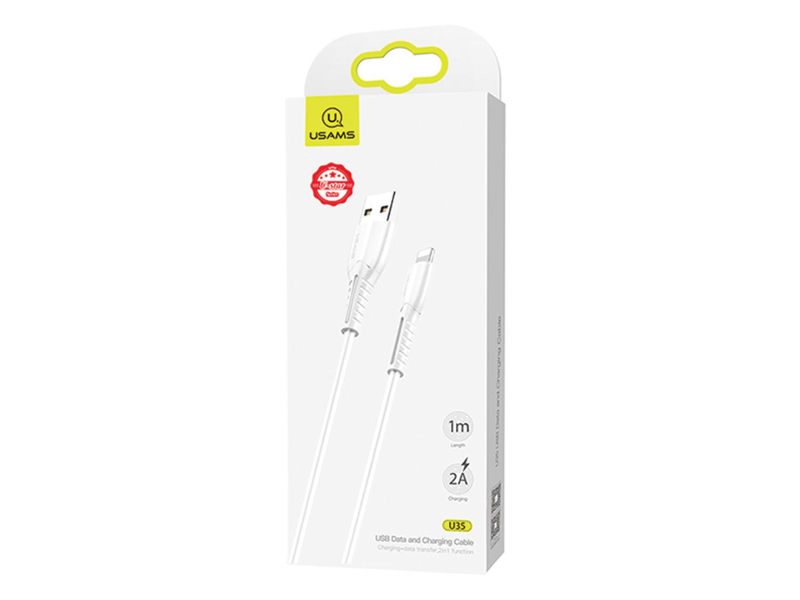 USAMS Kabel U35 lightning 2A Fast Charge 1m biały