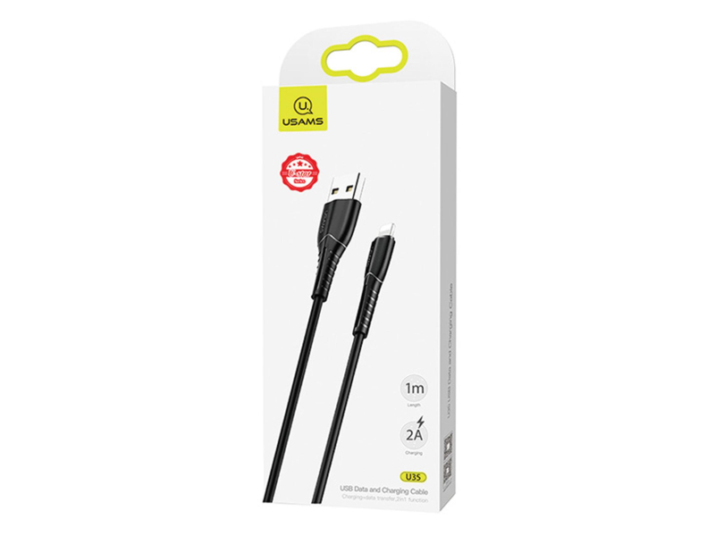 USAMS Kabel U35 lightning 2A Fast Charge 1m czarny SJ364USB01