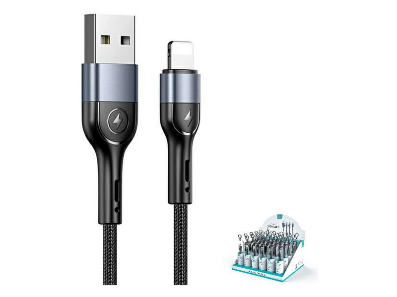 USAMS Kabel pleciony U55 2A lightning czarny