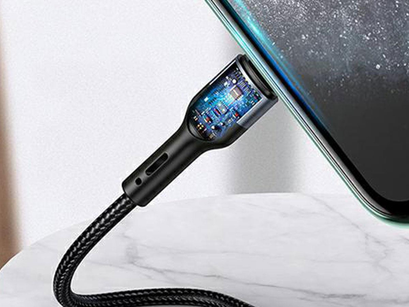 USAMS Kabel pleciony 2A lightning U55 zielony