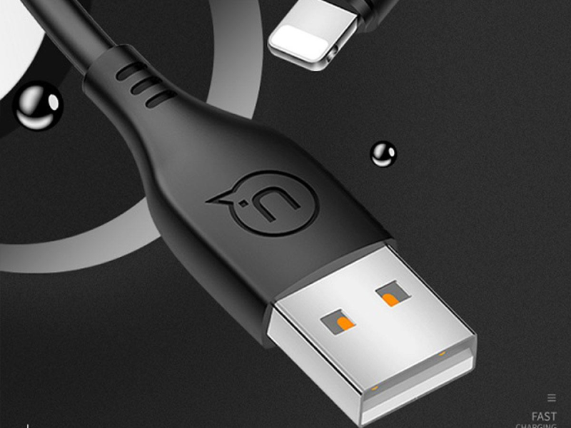 USAMS Kabel U18 lightning 2A Fast Charge 1m czarny SJ266USB01