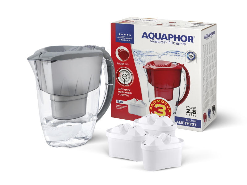 AQUAPHOR Dzbanek filtrujący Amethyst 2,8l z licznikiem + 3 wkłady