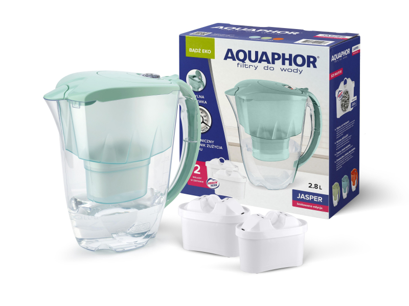 AQUAPHOR Dzbanek filtrujący Jasper 2,8l (miętowy) + 2 wkłady Maxfor+