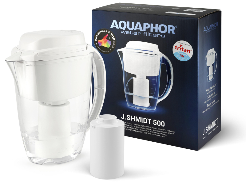 AQUAPHOR Dzbanek filtrujący J.SHMIDT A500 2,8 L biały + wkład JS 500