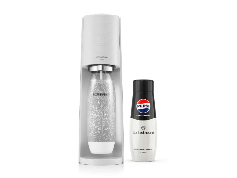 SodaStream SATURATOR TERRA WHITE+1BUTELKA+PEPSI ZERO