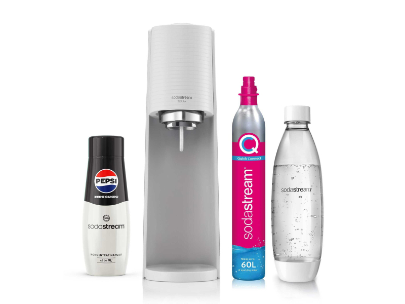 SodaStream SATURATOR TERRA WHITE+1BUTELKA+PEPSI ZERO
