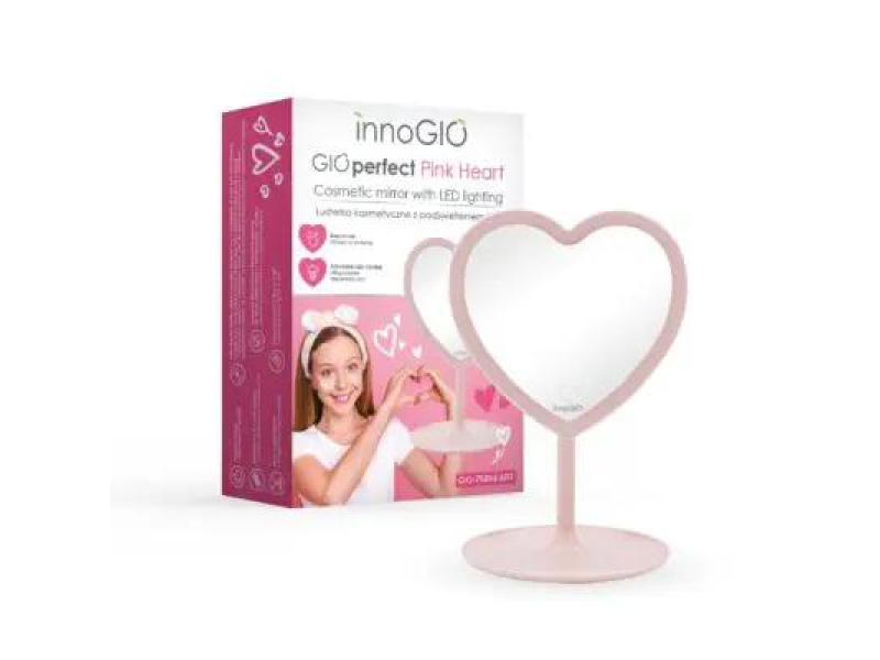 InnoGIO GIOperfect Pink Heart- Lusterko kosmetyczne różowe serce
