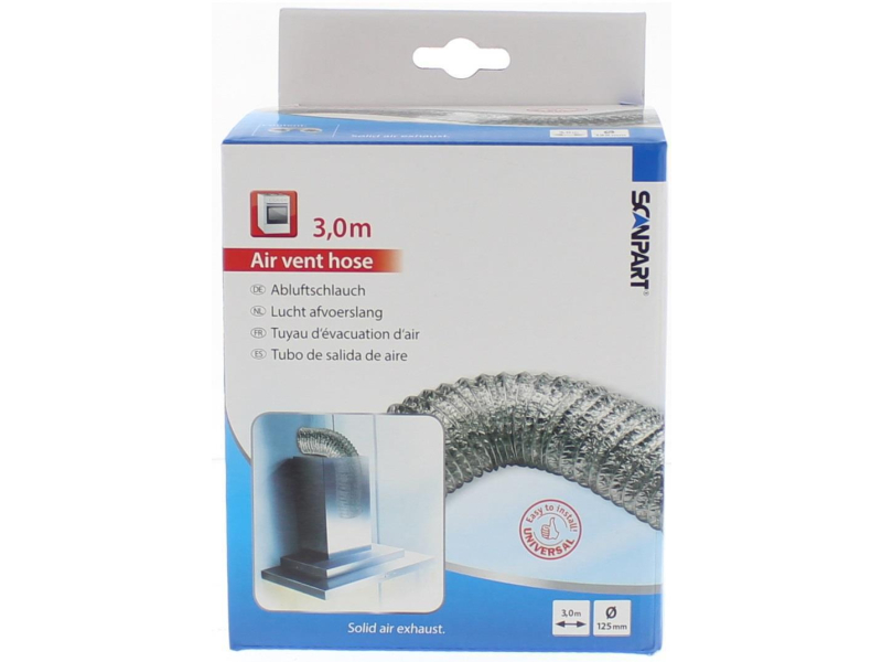 Scanpart Wąż wentylacyjny aluminiowy 12,5 3 m z opaskami-1130066300