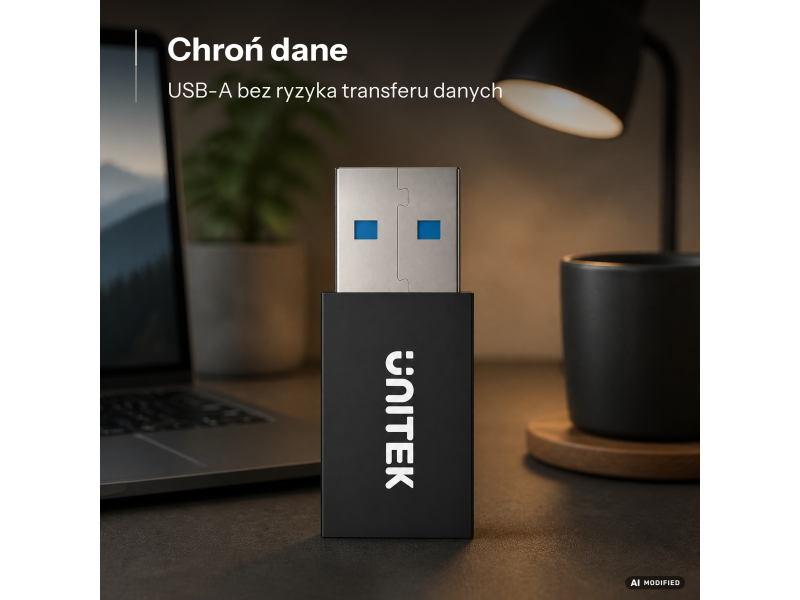 Unitek Adapter blokujący dane USB-A